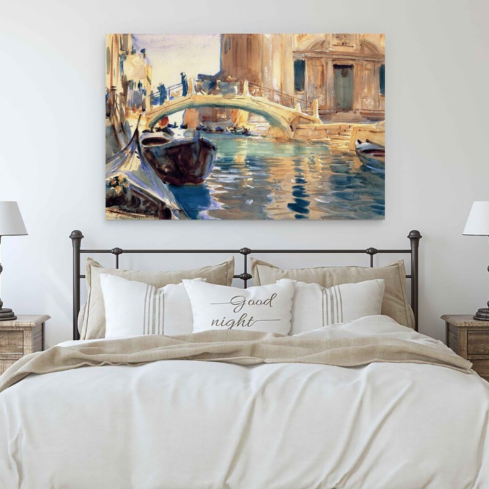 Ponte San Giuseppe Di Castello, Venezia di John Singer Sargent Painter - Stampa artistica da parete su tela, decorazione moderna per camera da letto, 50 x 75 cm