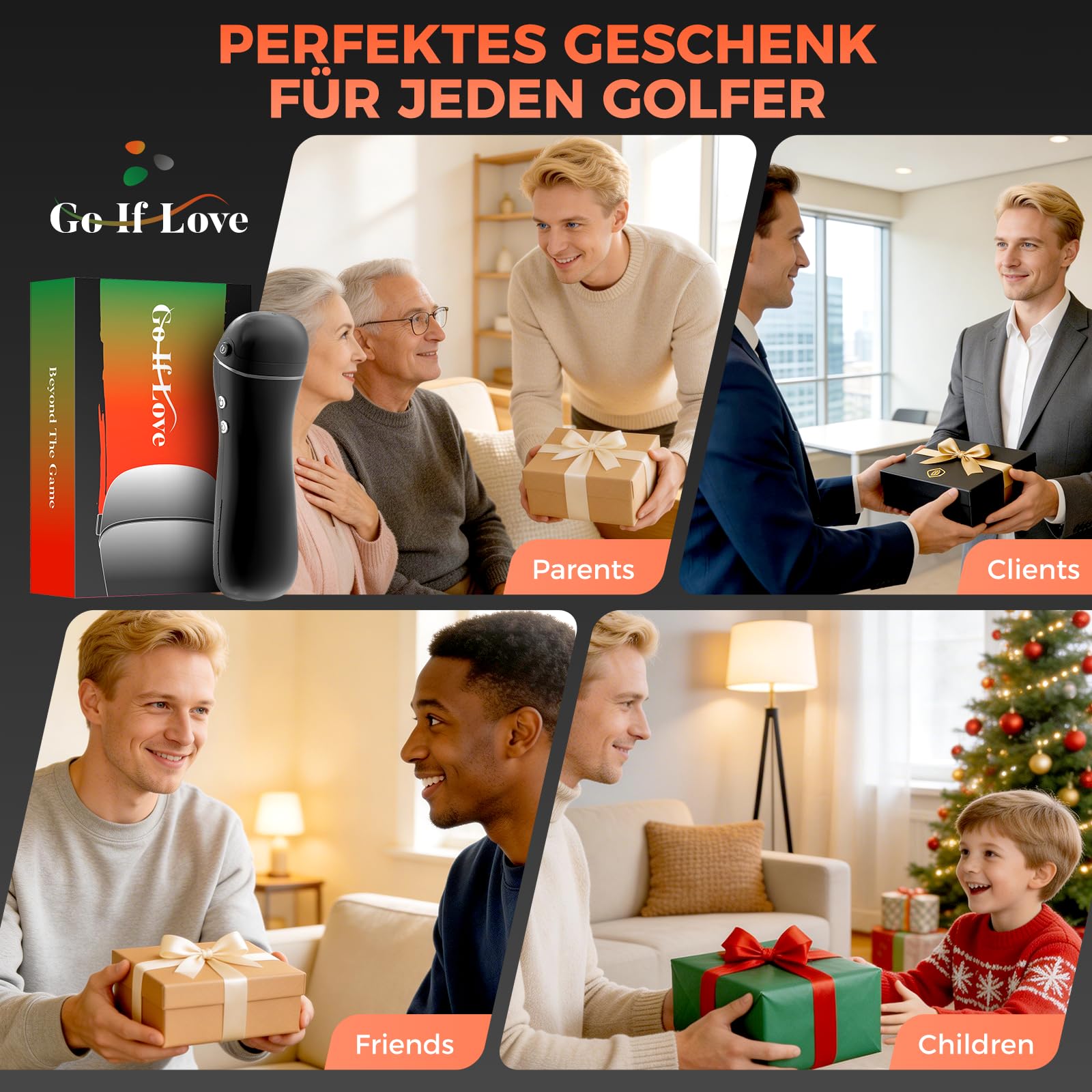 Elektrische Golf Bürste mit Wassertank, 360°Auto‑Rotation Golfschläger Bürste, 100ml Tank, 2000 mAh USB-C Schnellladung, 2 Precision Brush& 2 Stufen, Transporttasche, Golf Geschenk