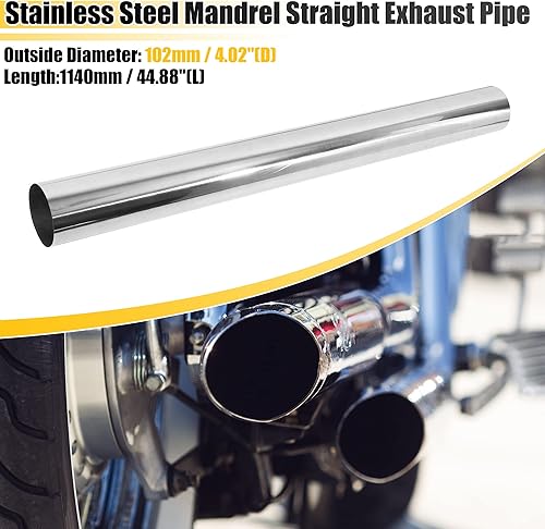 Miniatura 16 de X AUTOHAUX Straight 4" OD 35" Length DIY Custom Mandrel Exhaust Pipe 4 Inch Tube Pipe T304 Stainless Steel Universal Fit