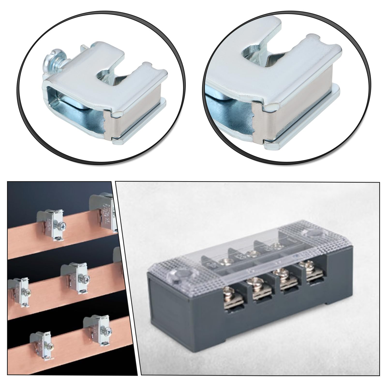 Create idea 2Pcs Busbar Terminal 16mm² for 12 X 5 MM Flat Copper for Connecting Single Multi-Wire and Free-Wire Cables to Busbars Galvanized Steel - Image 3