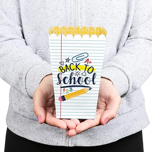 Miniatura 7 de Big Dot of Happiness Regreso a clases - Decoraciones para el primer día de clases y cajas de golosinas de palomitas de maíz para el primer día de