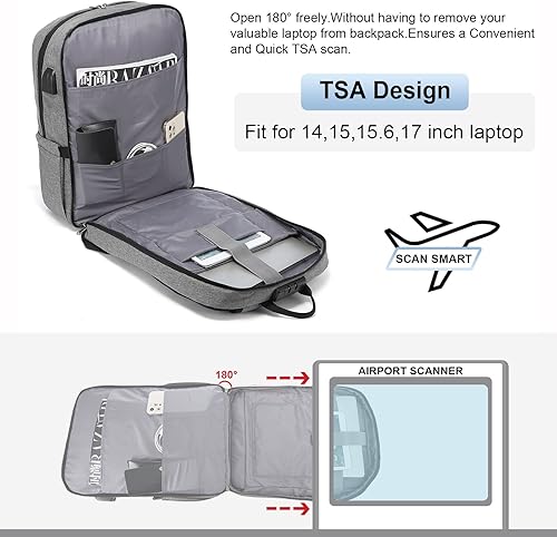 Miniatura 4 de LOVEVOOK Mochila para computadora portátil para mujer, mochila de viaje de trabajo de 17 pulgadas con TSA para profesores, enfermeras, mochila de