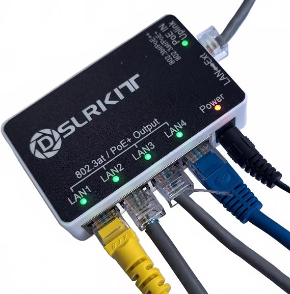 PoE++ 90 واط 5 منافذ جيجابت PoE Passthrough Switch Extender Repeater 802.3bt in 802.3AT Out