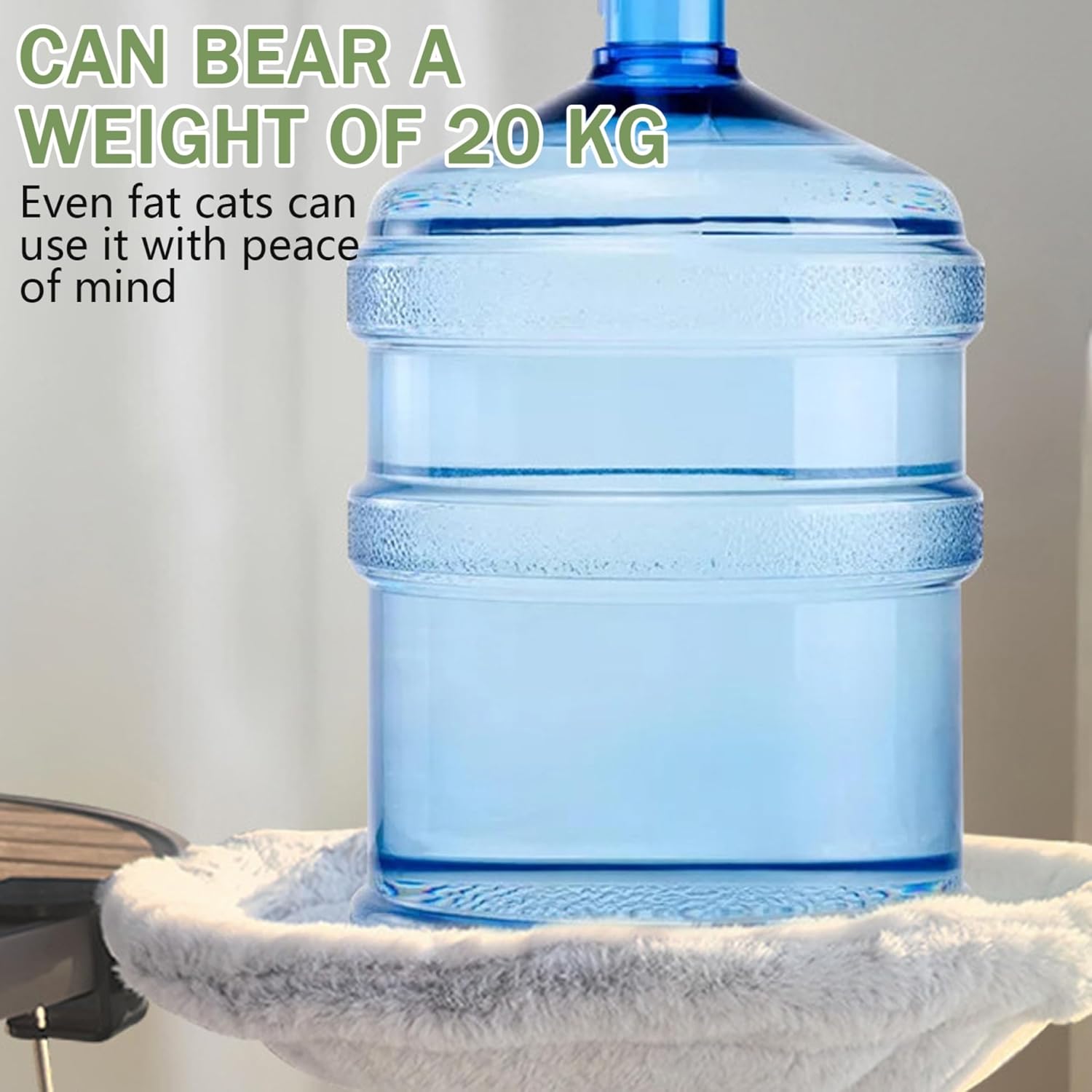 Cat Desk Bed 40lbs Heavy Duty Secure Warm Plush Cat Desk Hammock 16in Wide Round Shaped for Indoor Small Pet Bed