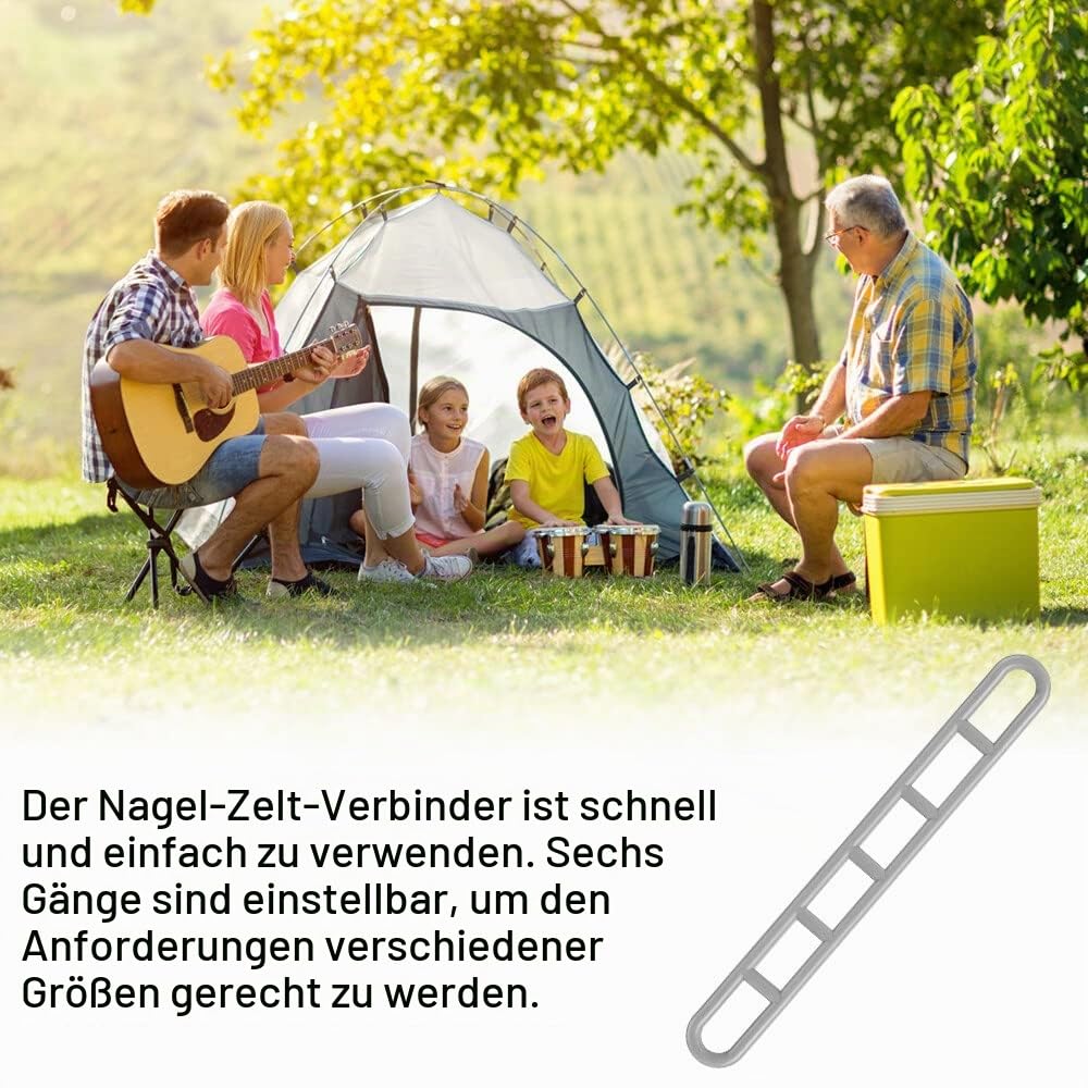 30 x Abspannelement aus Kunststoff, 6-Loch Seilspanner Camping Abspannleiter, Planenspanner Zelt Vorzelt Vorzeltleiter zum Abspannen, Zeltspanner von Markise, Vorzelten, Camping Zelt, Planen (Grau) Sport & Freizeit
