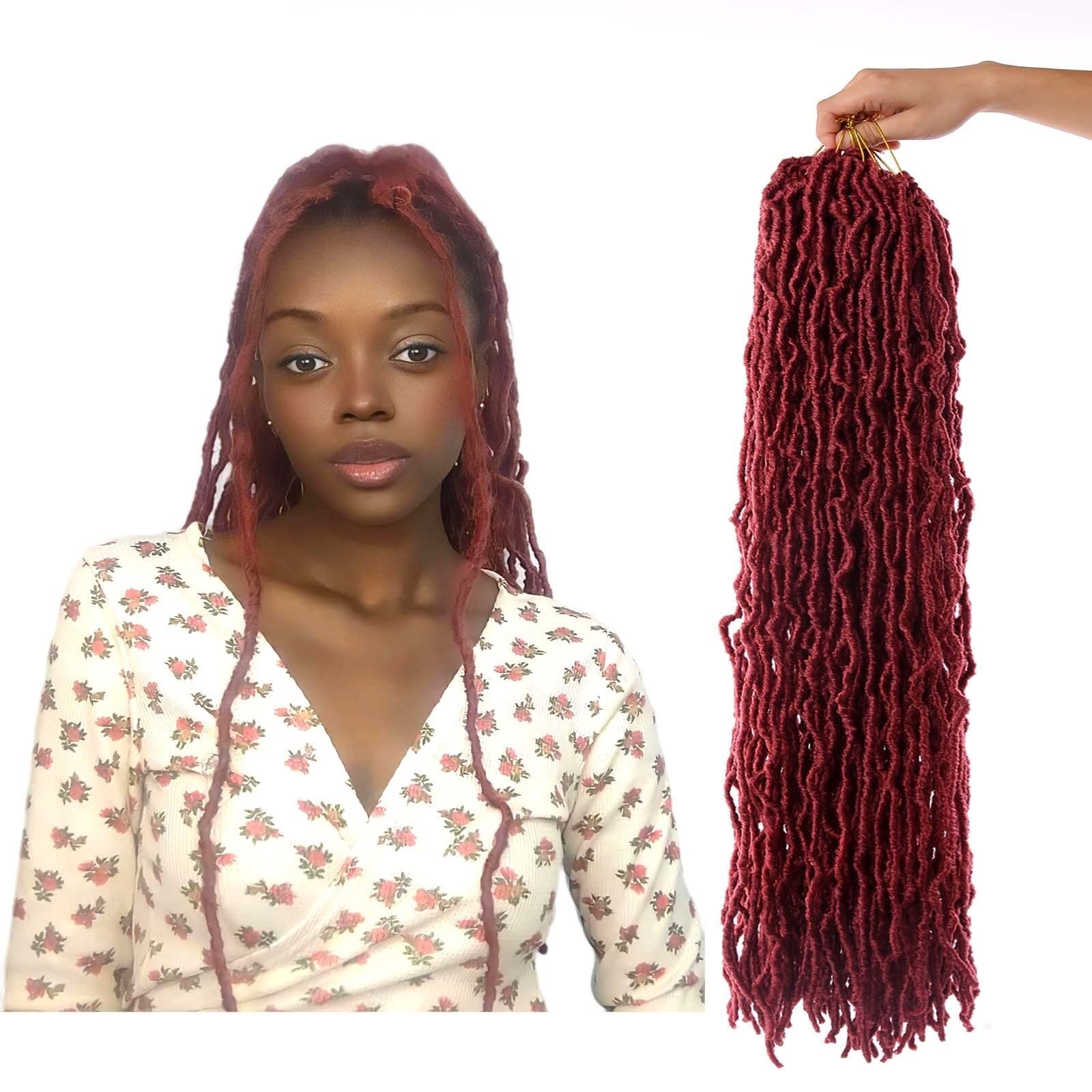 Soft Locs 30 Inch Crochet Hair 2 Packs New Faux Locs Crochet Braids Hair Pre Looped Synthetic Curly Soft Faux Crochet Locs Hair Extension Goddess Locs Crochet Braids