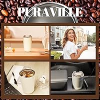 Vista 14 de Puraville Insulated Tumblers with Lid, 10 oz Travel Coffee Mug Stainless Steel Vacuum Cup, Leak Proof Reusable Double Walled Coffee Tumbler for Iced