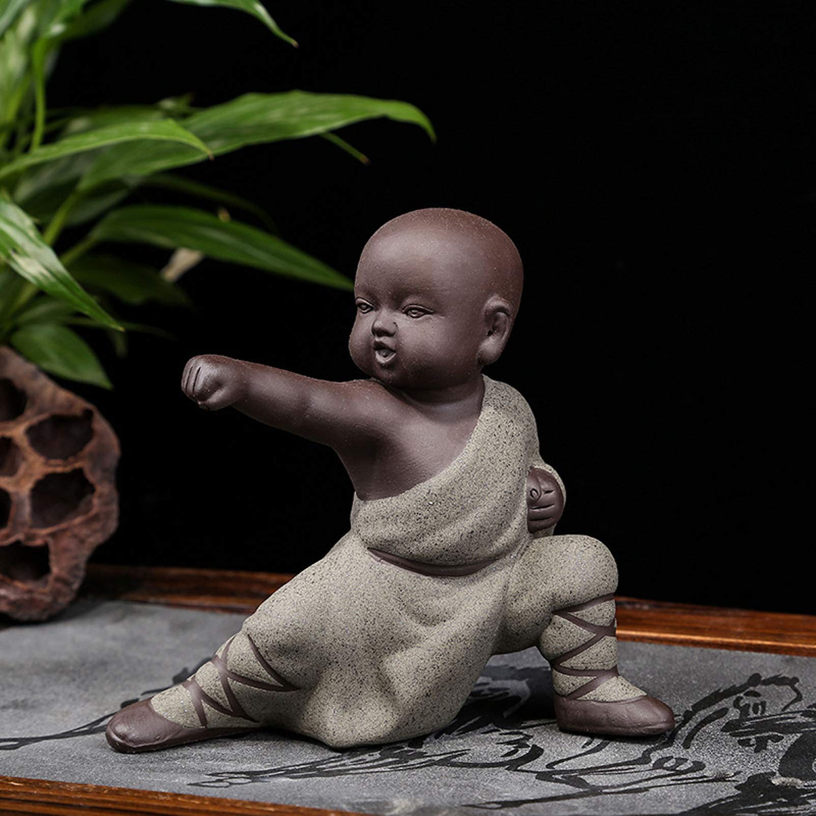 Pevfeciy Buddha Figure Statue Monk Sculpture Tea Tray Decor Zen Ornament Weatherproof Frostproof Indoor and decoration for living room bedroom balcony terrace or as a gift