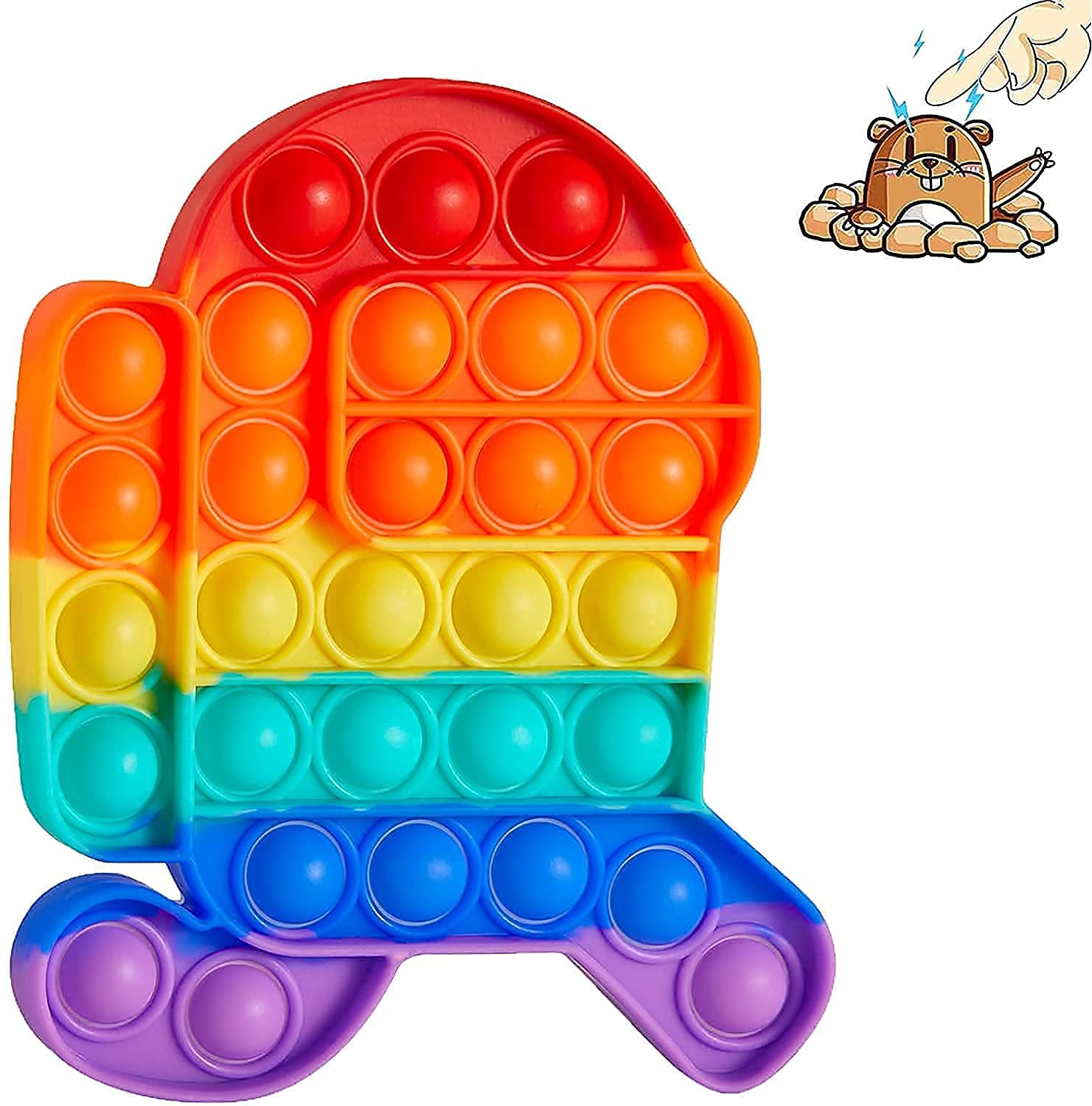 Babique Robot Pop its Fidget Toys Silicone Stress Relief Rainbow Toys Gifts for Girls Boys Kids Adult