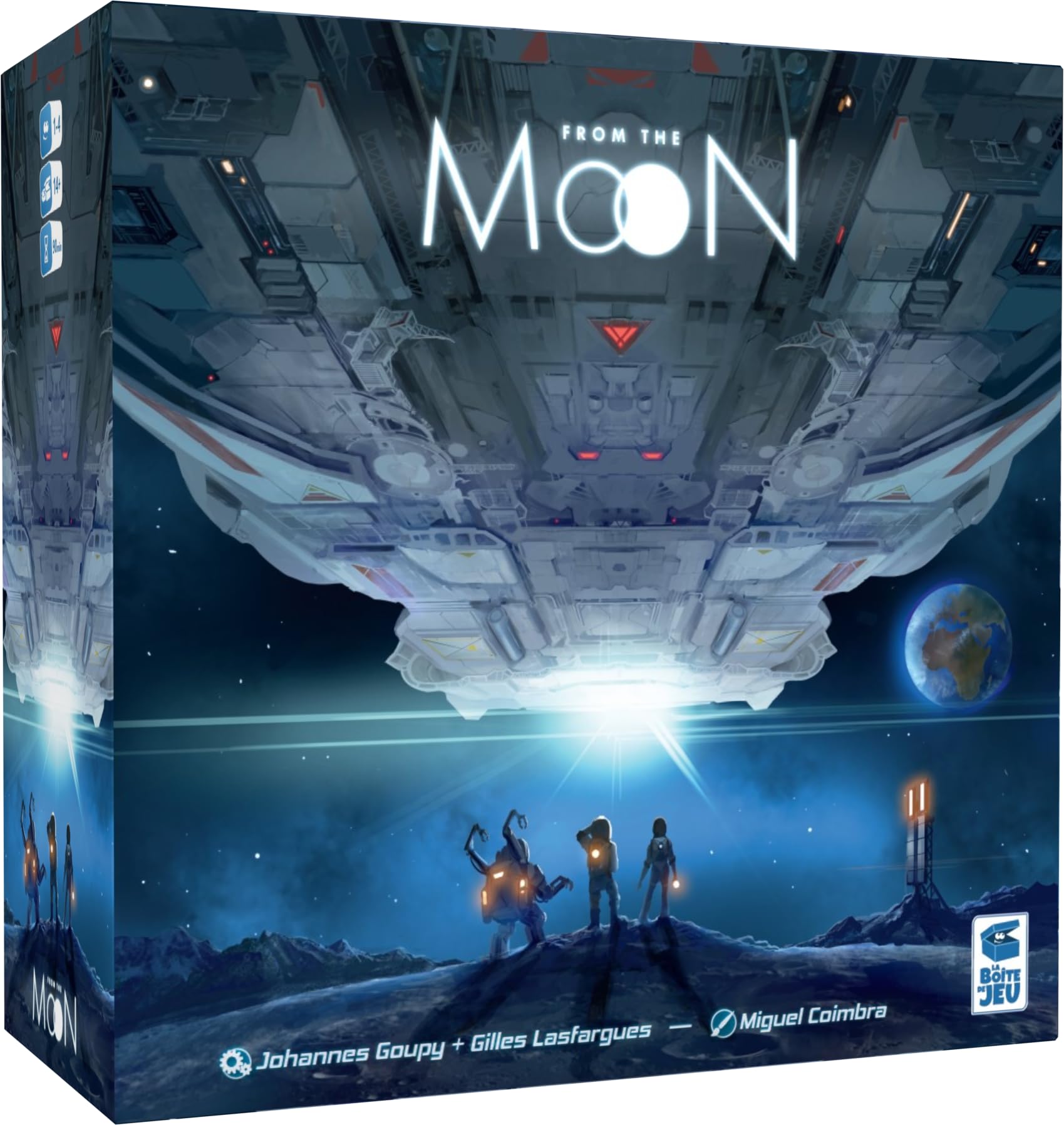 from The Moon – Gesellschaftsspiel – Strategiespiel – 14 Jahre und älter – 1 bis 4 Spieler – Taktisches und Denkspiel – Die Spielbox Blackrock Games