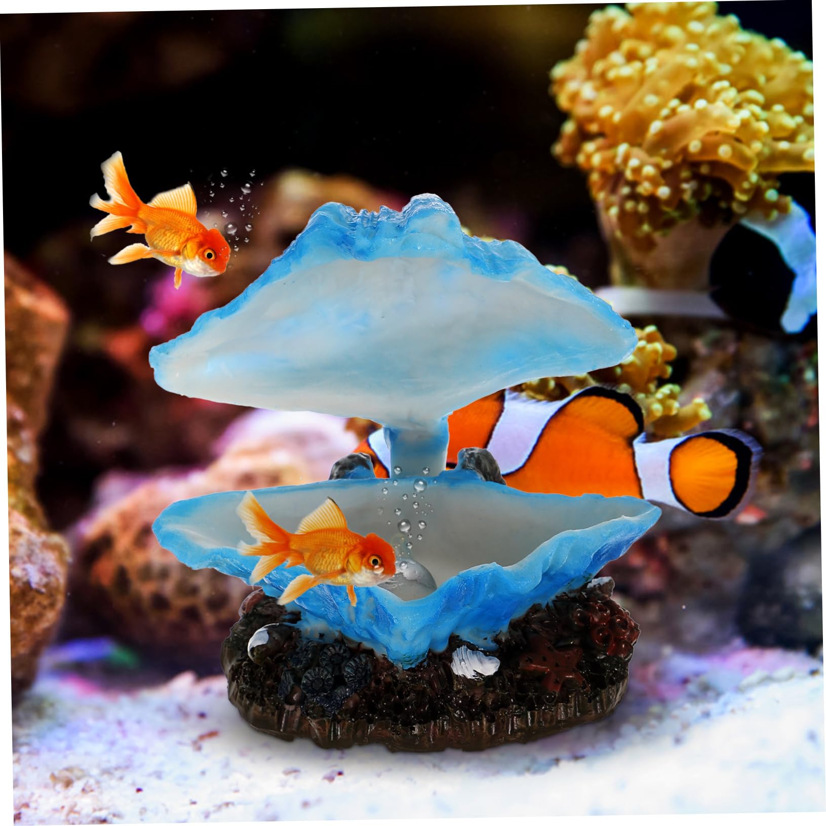 HANABASS 4stücke Delicate Simulation Shell Für Aquarien Künstliche Dekoration Mit Luftblaseneffekt Zubehör Für Fischbecken Lebensechte Gestaltung