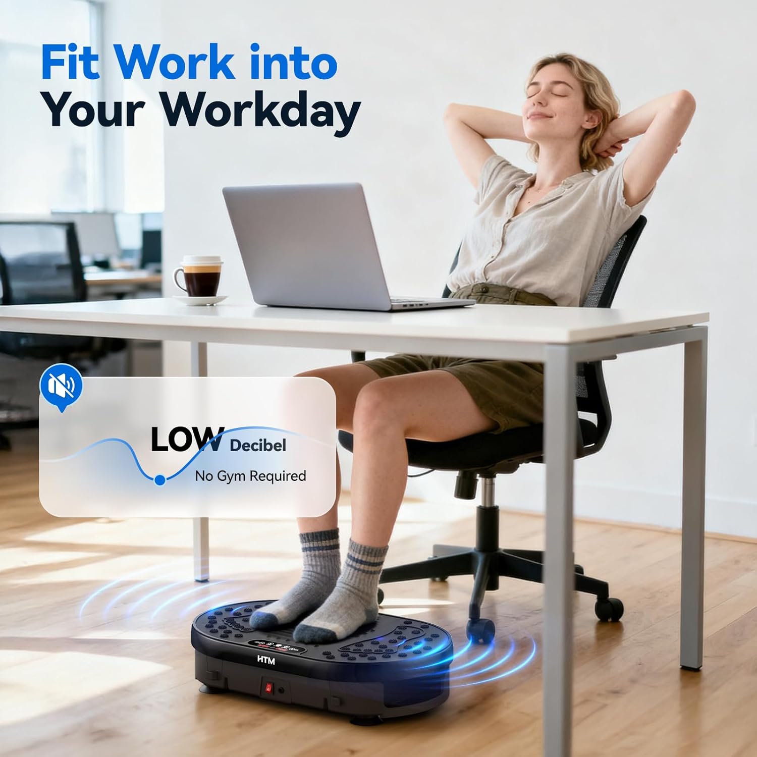 Vibration Plate Exercise Machine With 120 Speed Levels, 9 Pr...