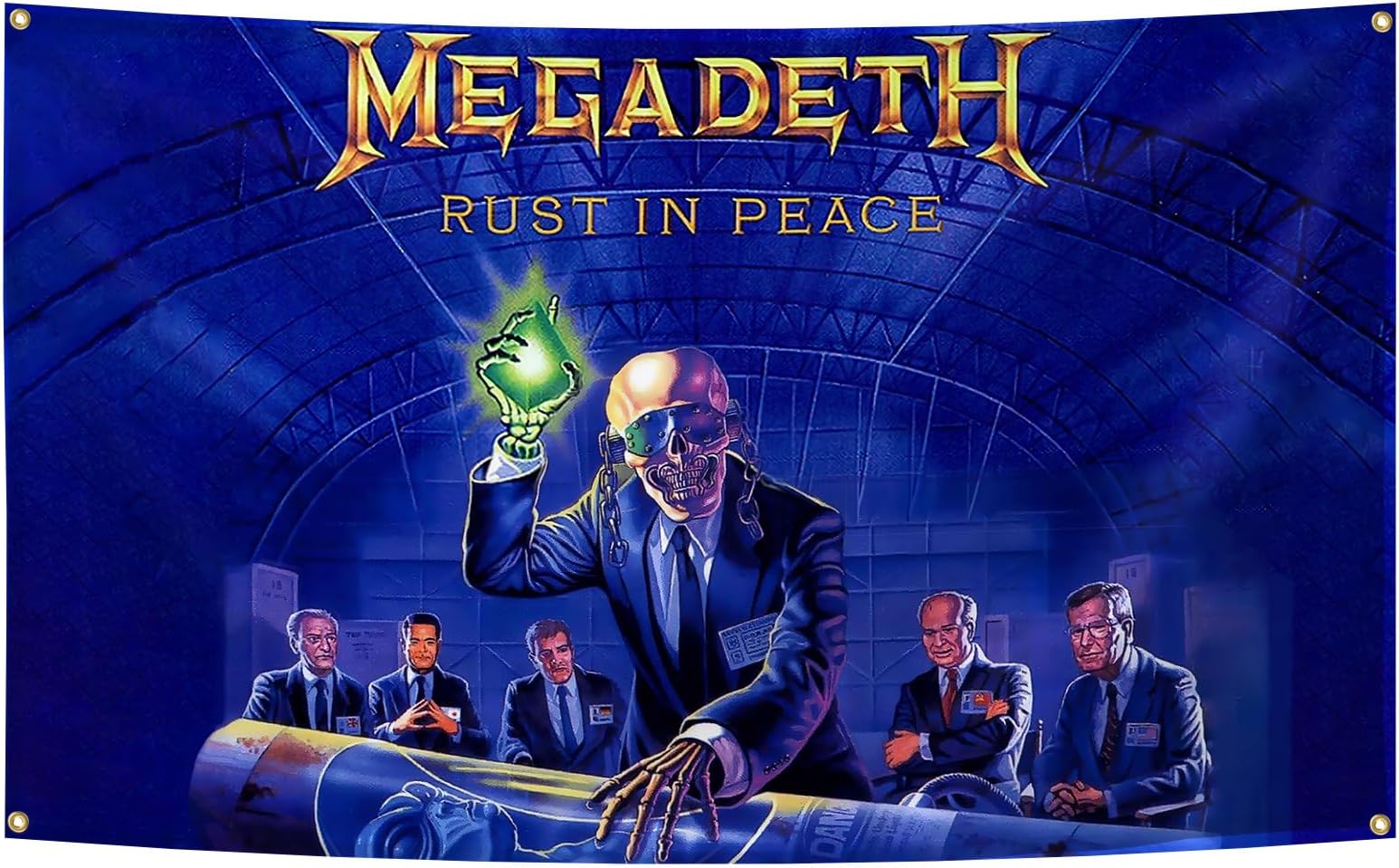 Megadeth Rust in Peace Poster Funny Flag Music Tapestry Aesthetic Decorative Durable Man Cave Wall tapestry Suitable For Indoor And Outdoor Decorate for College Dorm Room,Outdoor,Parties gifts,