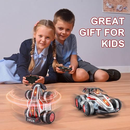 Miniatura 6 de Coches RC, 2.4 GHz Fast Stunt RC Car, 4WD 360 Rotación RC Camiones con luces y música, Camión de acrobacias todoterreno de alta velocidad, autos