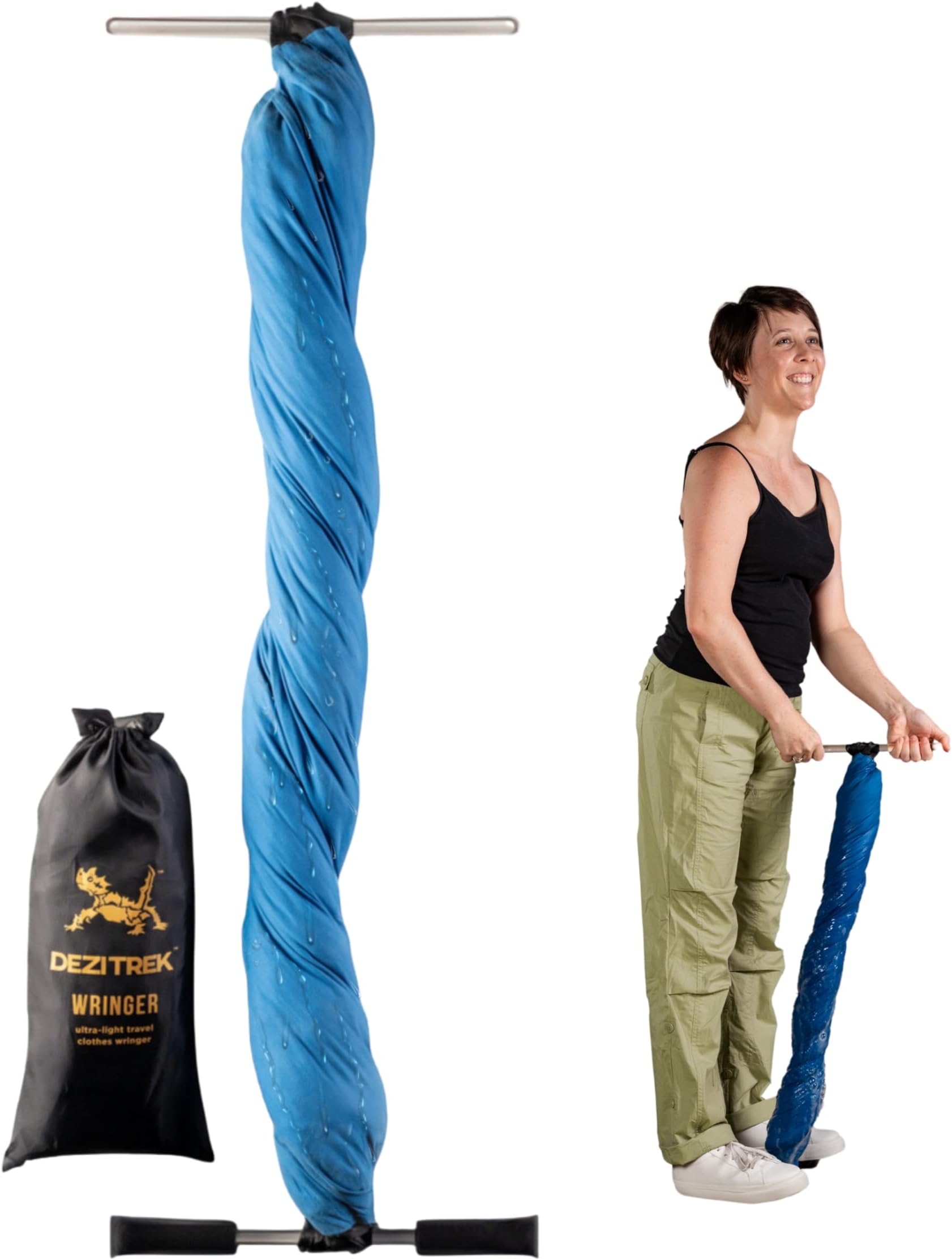 Ultra-Light Clothes Wringer – Manual Water Remover for Hand Washed Clothes, Speeds Up Air Drying for Camping, Caravan & Off-Grid Travel