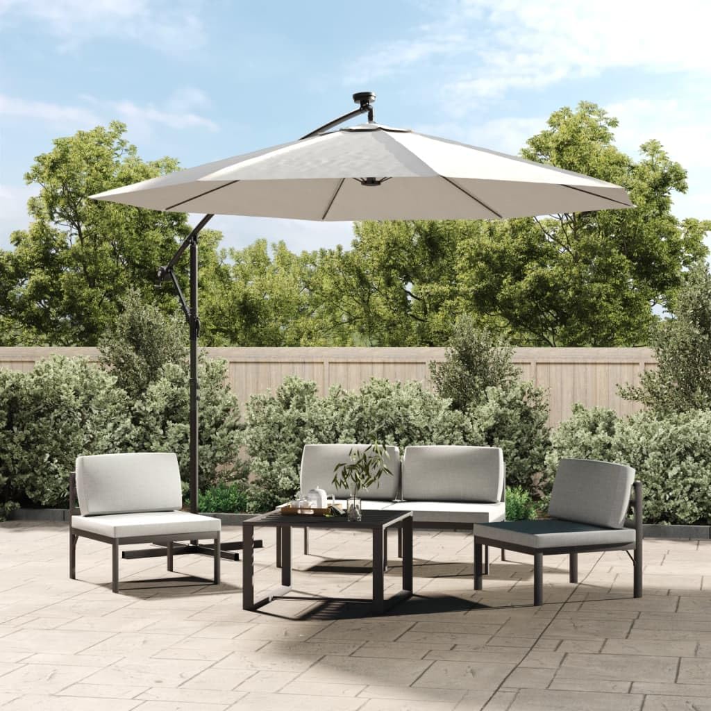 Tomostar Toile de Remplacement Parasol Déporté, Toile de Rechange Auvent de Remplacement Parasol Extérieur Blanc Sable 350 cm