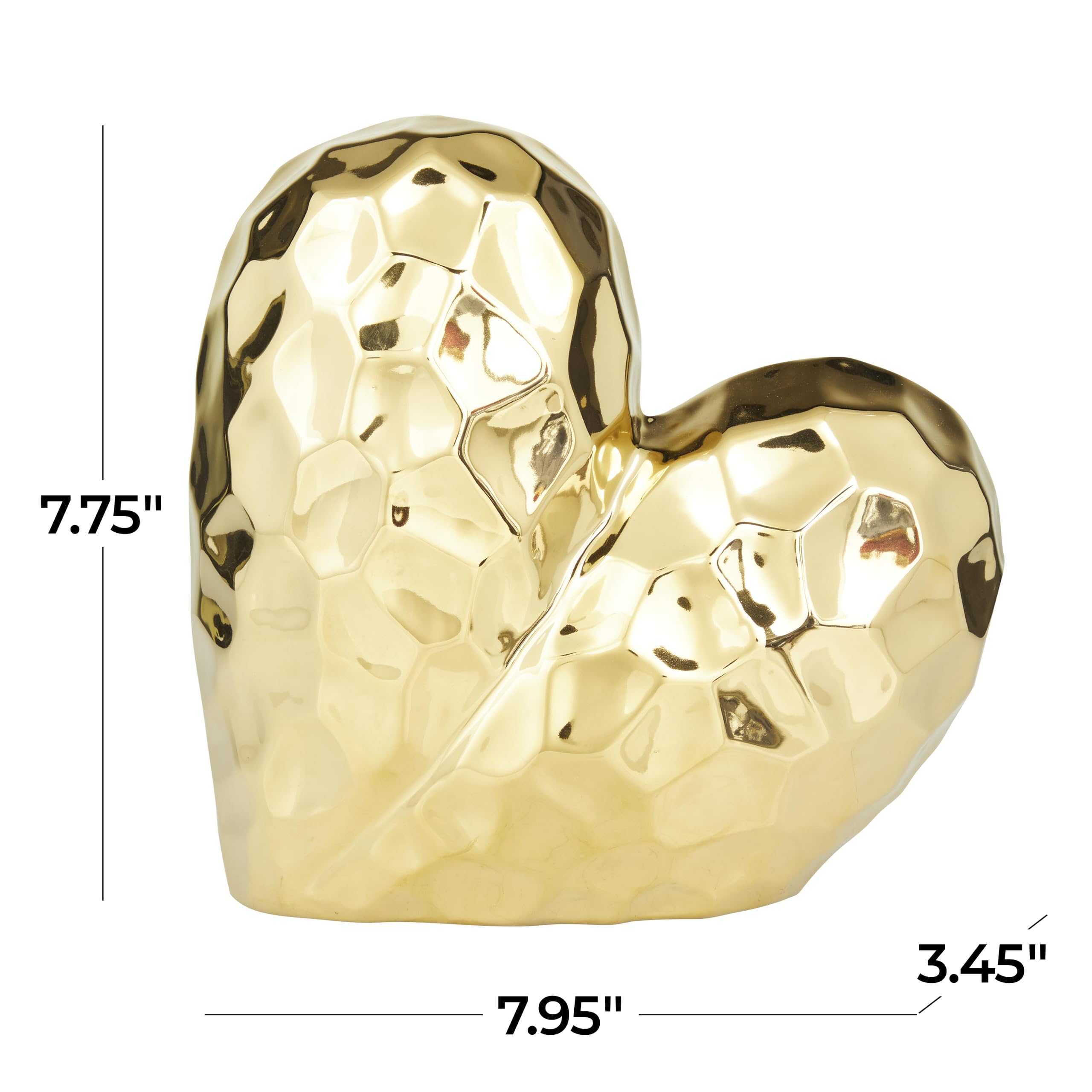 Deco 79 Escultura, Porcelana, Oro, 8 x 3 x 8 Pulgadas