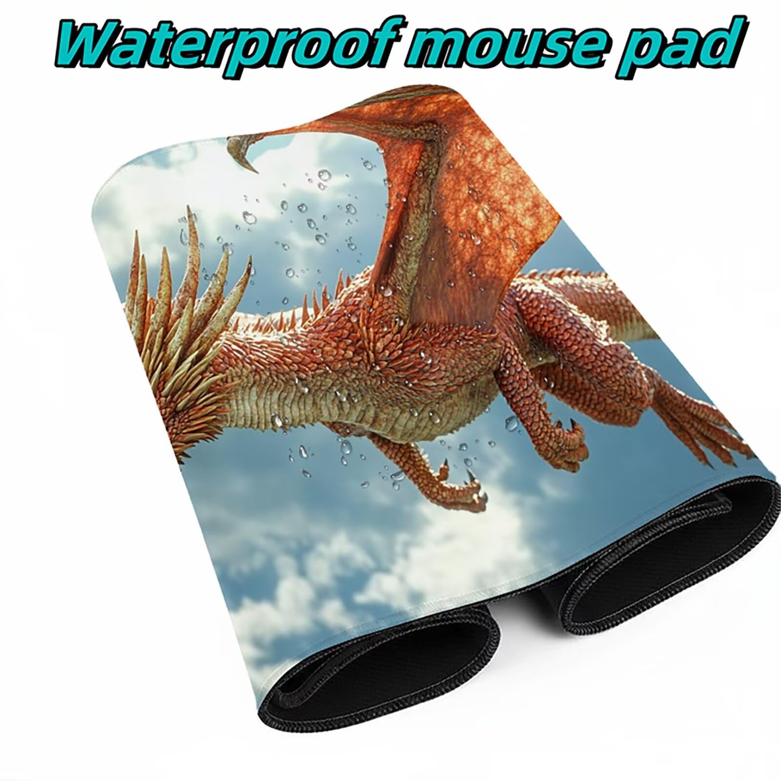 Smok Podkładka pod mysz XXL 1000x500x3mm Wodoodporna podkładka pod mysz z antypoślizgową gumową podstawą do laptopa Klawiatura Gracz PC Dekoracja Jesień Biuro Zwierząt DBYH-2314