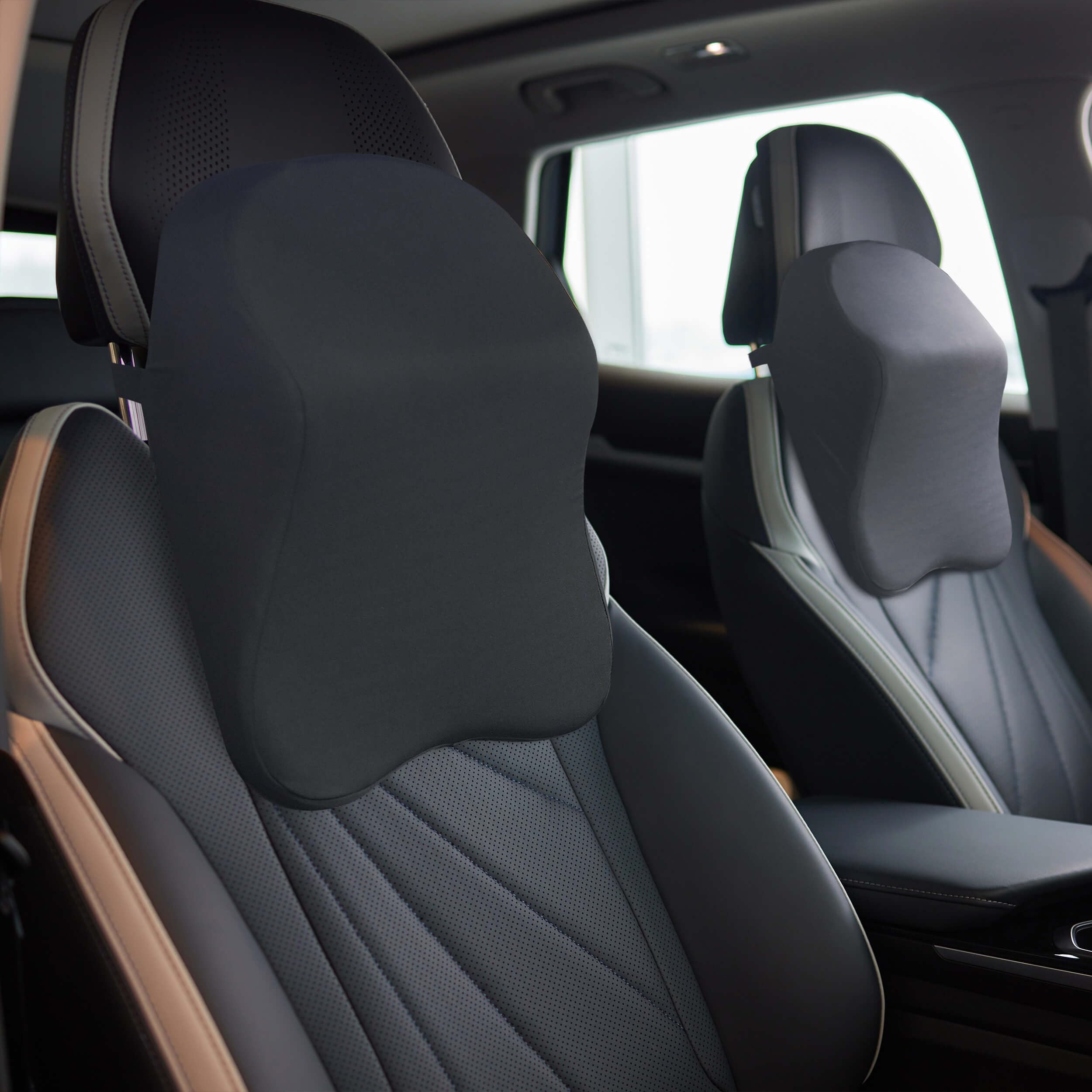 Car Headrest Pillow - Shoulder & Neck Pillow for Car Headrest w/Adjustable Strap & Clip to Secure - Memory Foam Car Neck Pillow for Driving Seat - Ergonomic Head Rest Pillow for Car Seat Neck Support