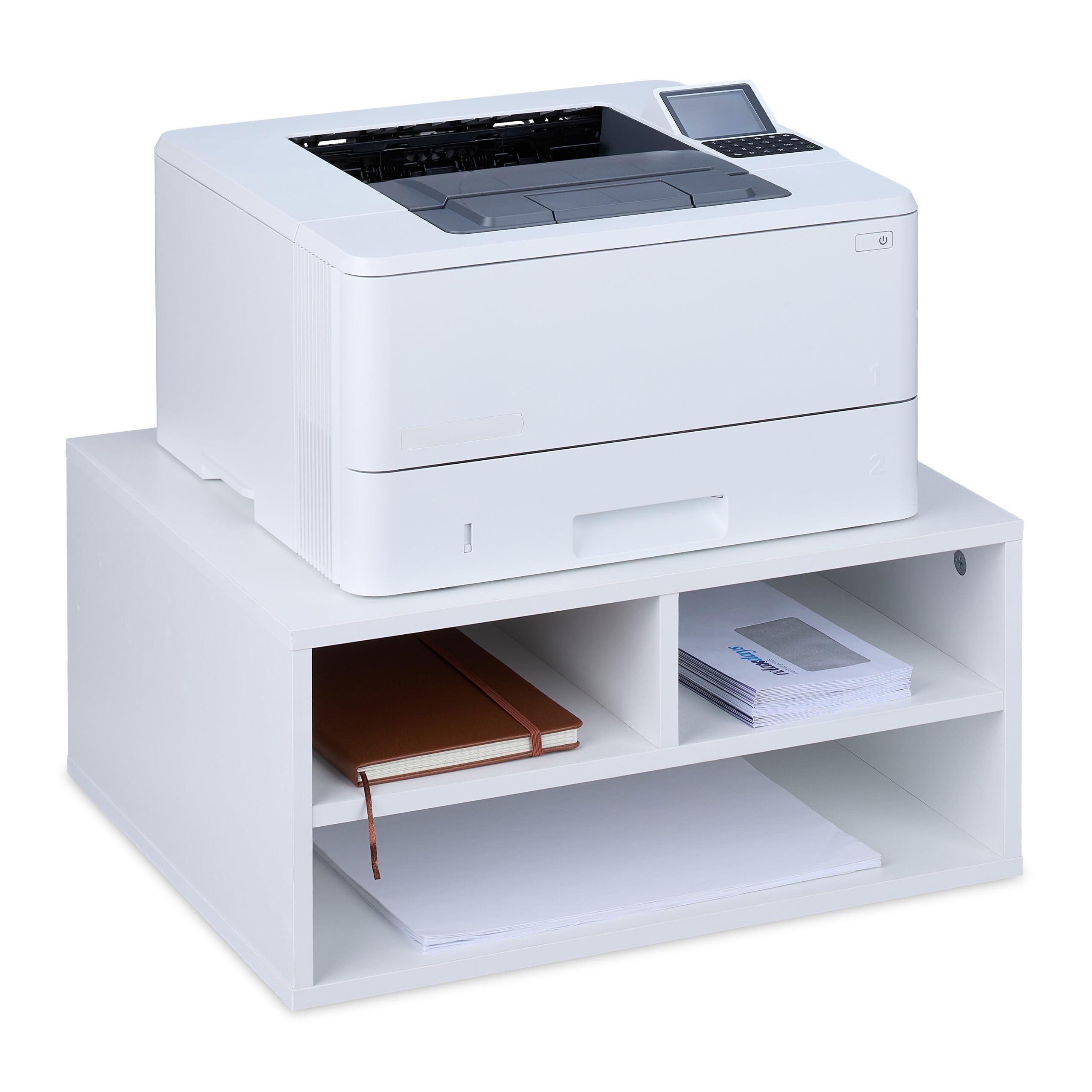 Relaxdays printerstandaard, bureau organizer voor printer, HxBxD: 28 x 44 x 28 cm, industrieel design, donkerbruin/zwart Relaxdays printerstandaard, bureau organizer voor printer, HxBxD: 28 x 44 x 28 cm, industrieel design, donkerbruin/zwart