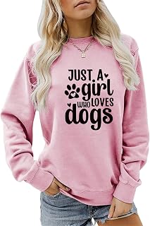 AMOERI Dog Mom Long-sleeved Sweatshirt Is Just A Cute Pullover For A Girl Who Loves Dogs