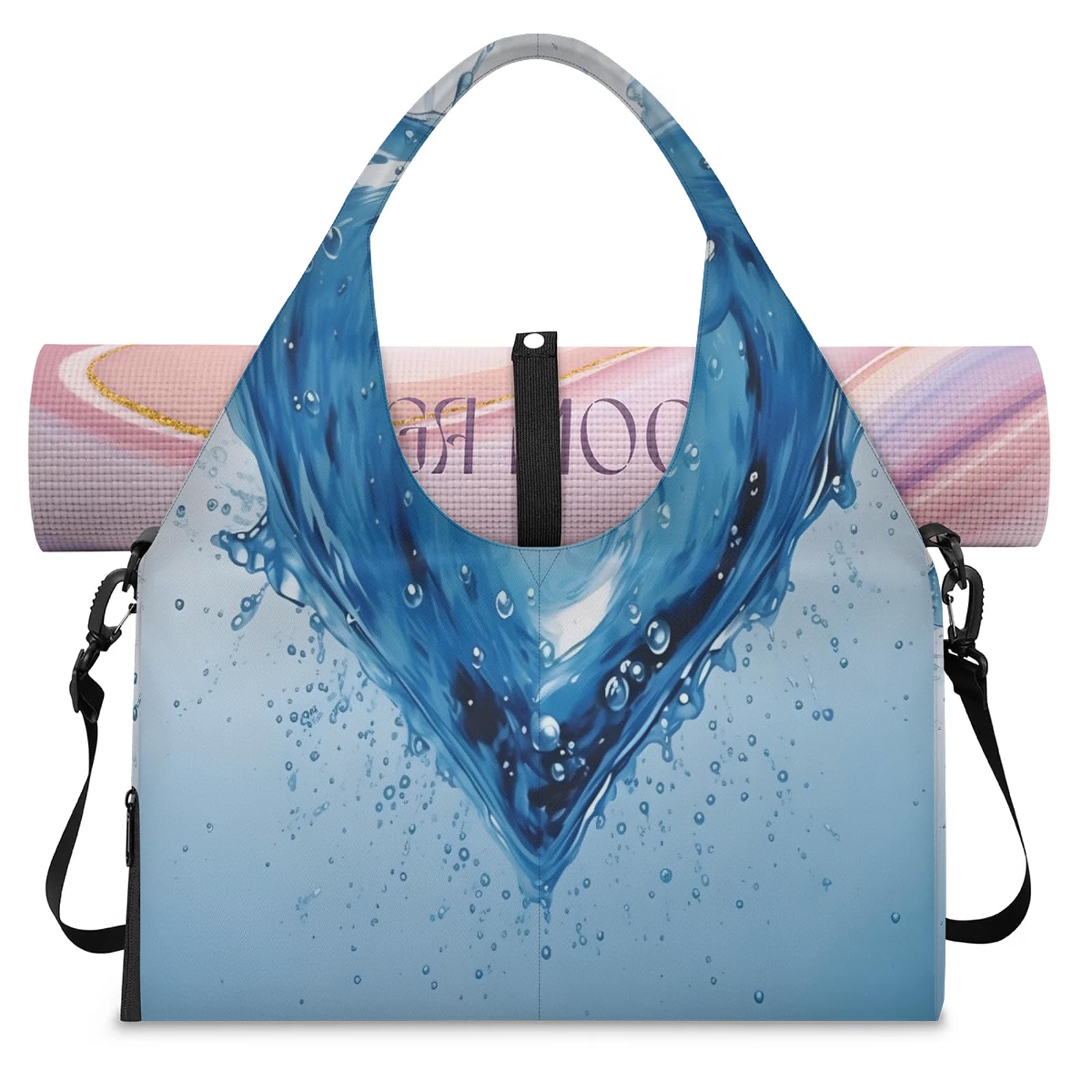Art Heart Design sportowa torba sportowa dla kobiet mężczyzn torba weekendowa z kieszenią na buty torba na ramię torba bagażowa na jogę siłownię podróż, Kolor, L, Organizer do torby