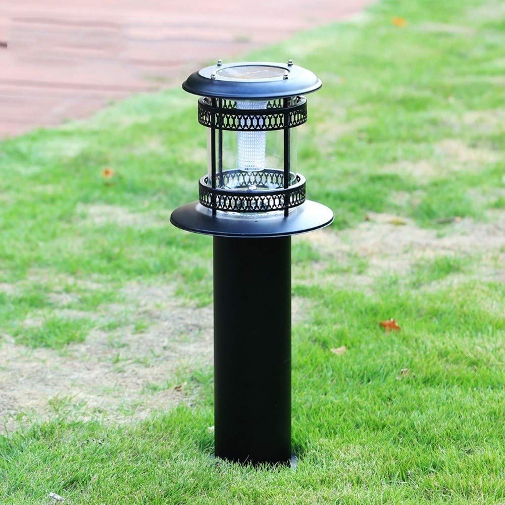 Oświetlenie słupowe LED solarne, dekoracja, lampa aluminiowa, odporna na rdzę, IP54, gruba akrylowa latarnia krajobrazowa, europejska okrągła lampa zewnętrzna, oświetleni,