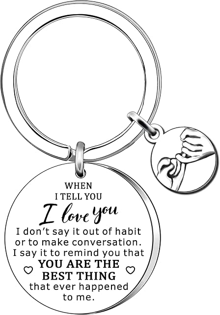 AMZQ Valentine's Day Gifts for Him Her I Love You Gifts Couple Keyring Birthday Christmas Anniversary Keyring Gifts for Boyfriend Girlfriend Husband Wife