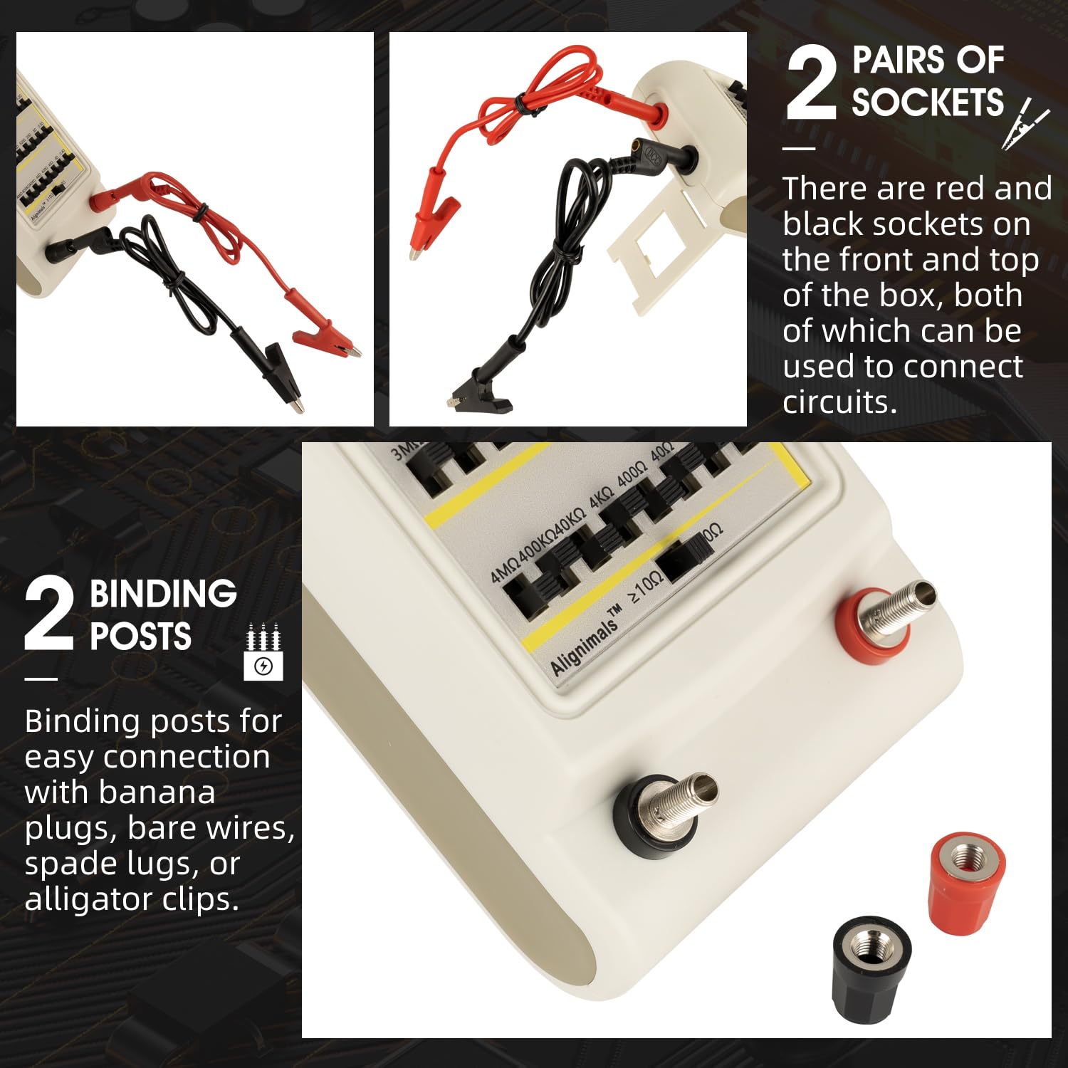 AD32R V1.2 Resistor Decade Box,1Ω to 11MΩ,1% Accuracy, 8 Decades Resistance Range.