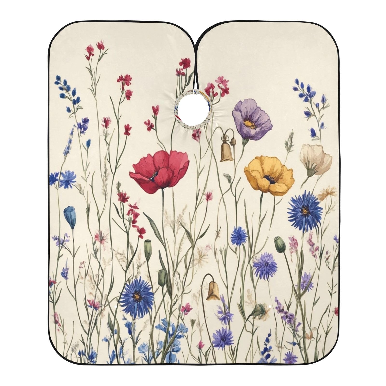 Kigai Hair Cutting Cape for Men & Women Colorful Flowers Waterproof Barber Cape Professional Hairdressing Salon Styling Cape with Adjustable Closure Snap