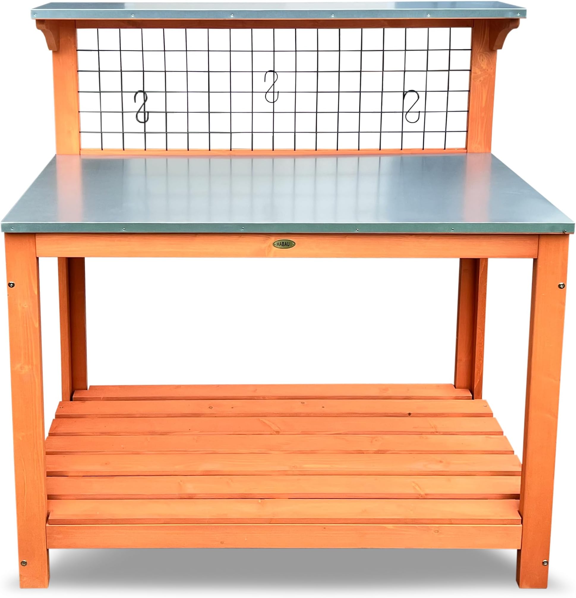 Habau 695 Garden Table with Zinc-Plated Working Surface