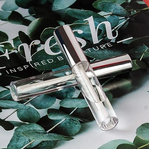 Miniatura 7 de GTHER 10 recipientes vacíos de brillo de labios de 0.3 fl oz con varita, botellas de bálsamo labial recargables, contenedor de muestra de lápiz