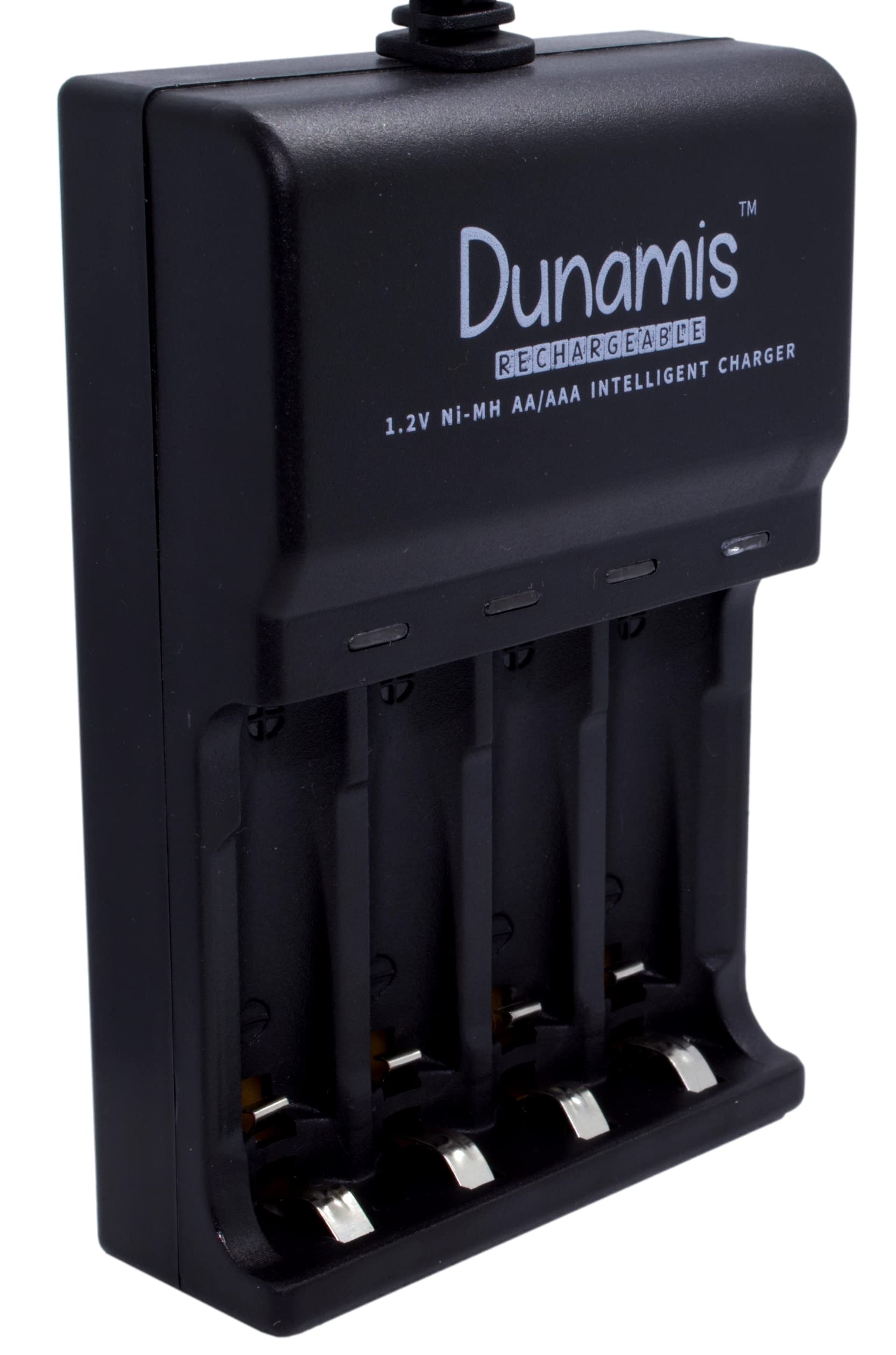 SolarCell Dunamis Intelligent USB Battery Charger for 1.2v AA or AAA NiCd & NiMH Rechargeable Batteries - (Charger Only (No Batteries), Black)