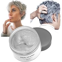 Temporary Hair Color Wax,Hair Spray Color, Hair Wax Color 4.23 oz, Easy Washout Temporary Hair Dye for Halloween,Cosplay, Party Gray, 4.23