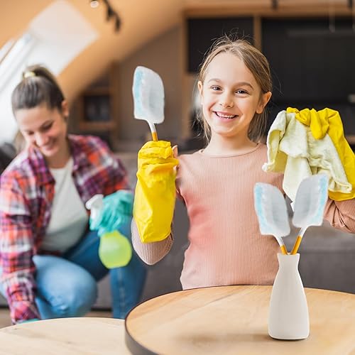 Vista 14 de Recambios de plumero, cepillo de eliminación de polvo estático desechable, cabezal de repuesto compatible con repuestos de plumero Swiffer para Azul