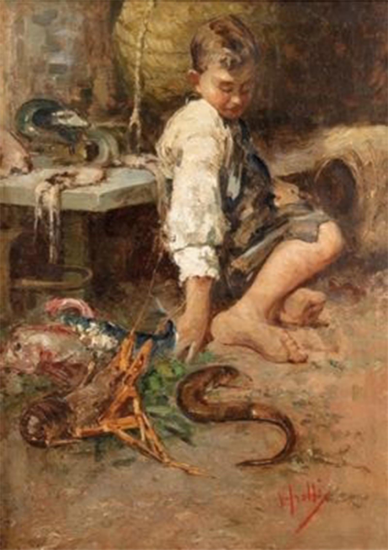 POSTERIIk Vintage Print Pop Art Landscape Artwork the Young Fisherman by Vincenzo Irolli Art Prints for Office Home Decor 60x90cm