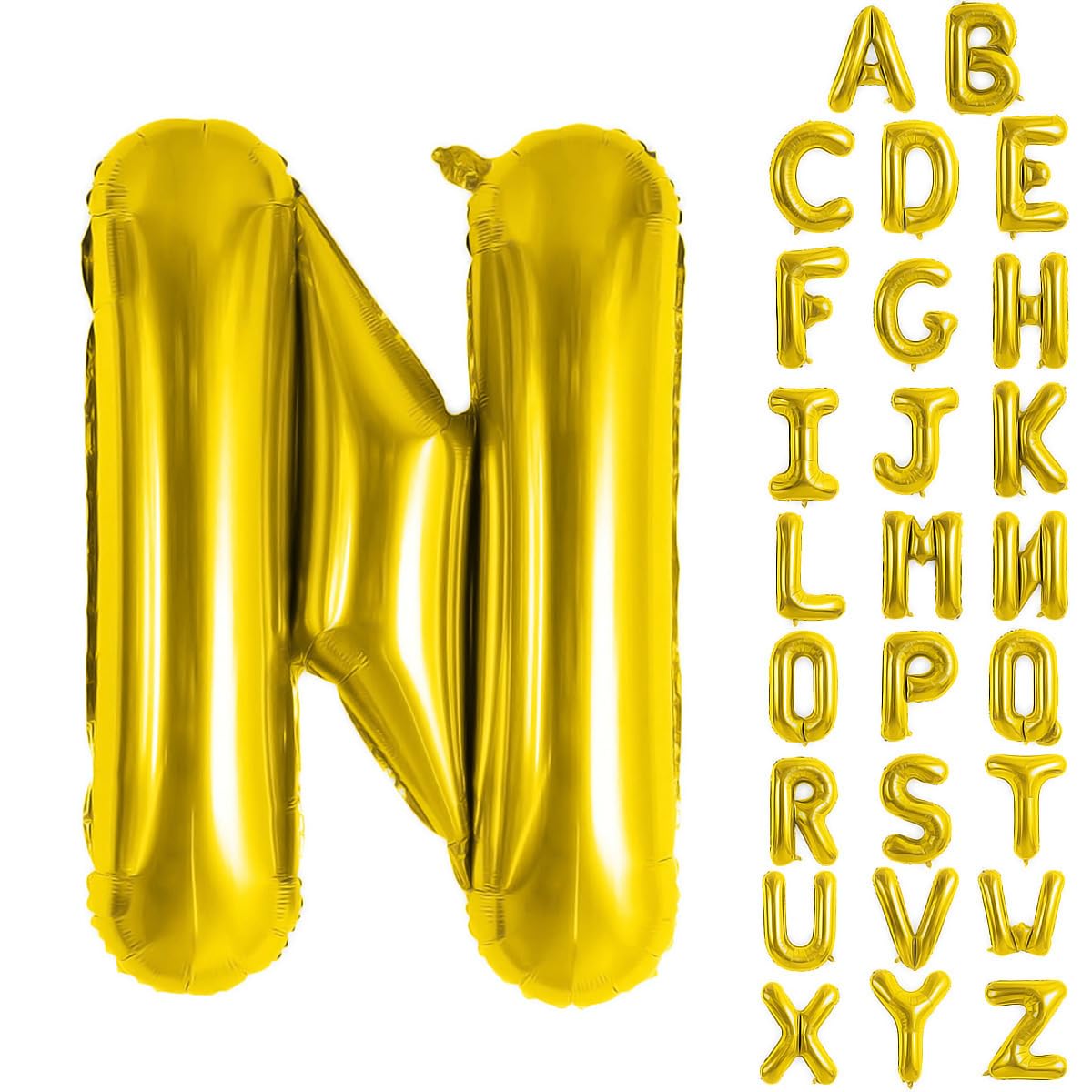 Gold Letter N Balloons 40 Inch - Foil Helium Golden Big Alphabet Party Ballon Mylar Balloon Large Letter Balloon Aluminum Foil for Birthday Wedding Anniversary Party Decorations/Golden N YUNSHANGMO