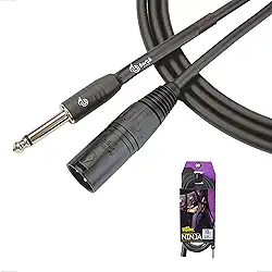 Cabo Para Microfone Bertô By Santo Angelo Ninja 3 Metros Balanceado Cinza Chumbo P10 Macho XLR Macho Ninja Profissional