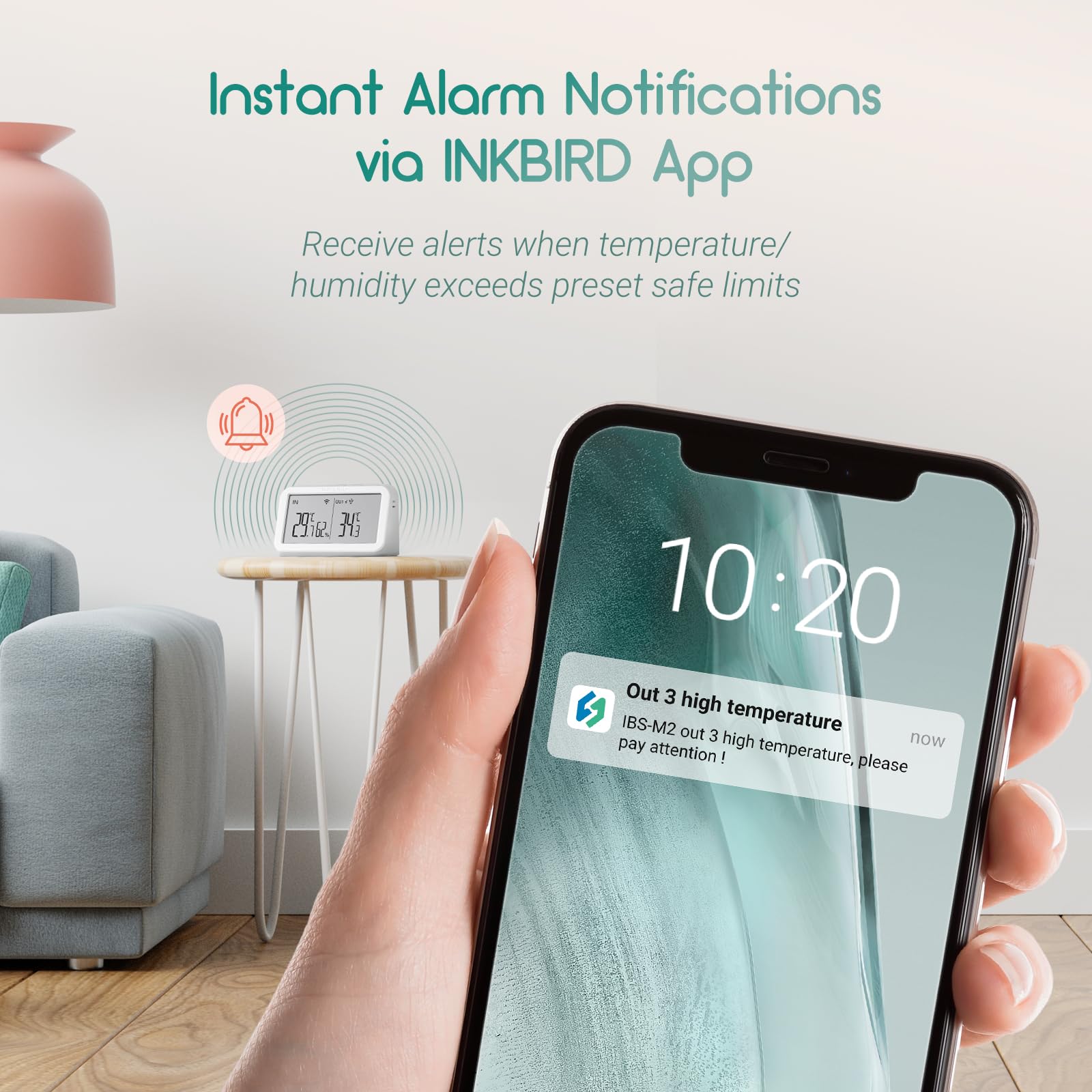 Inkbird IBS-P02R Wi-Fi termometr basenowy i wanny, pływający, sterowanie aplikacją, 9-kanałowy monitor, duży ekran