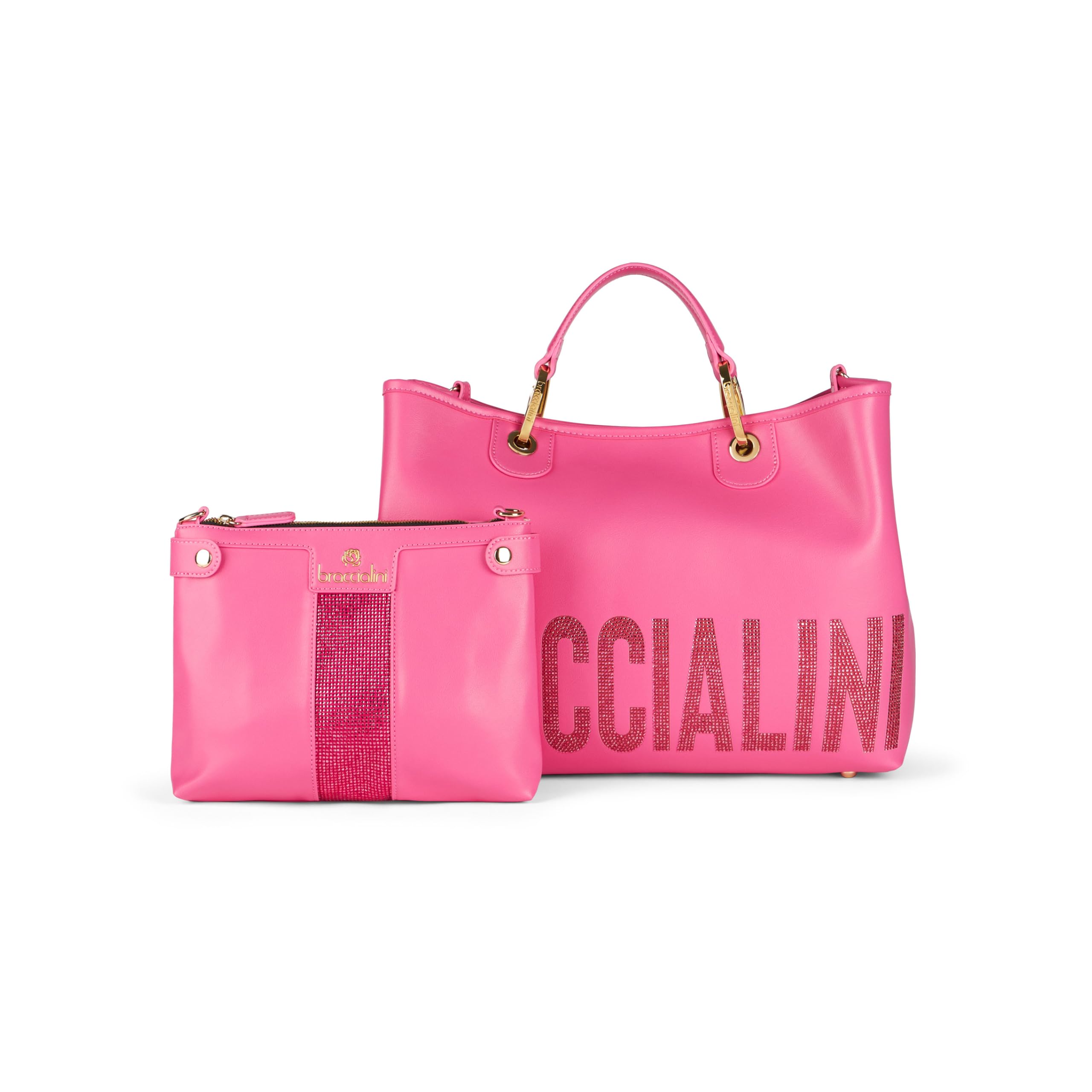 Braccialini Borsa a Mano Donna Beth Special: Maxi Logo Strass