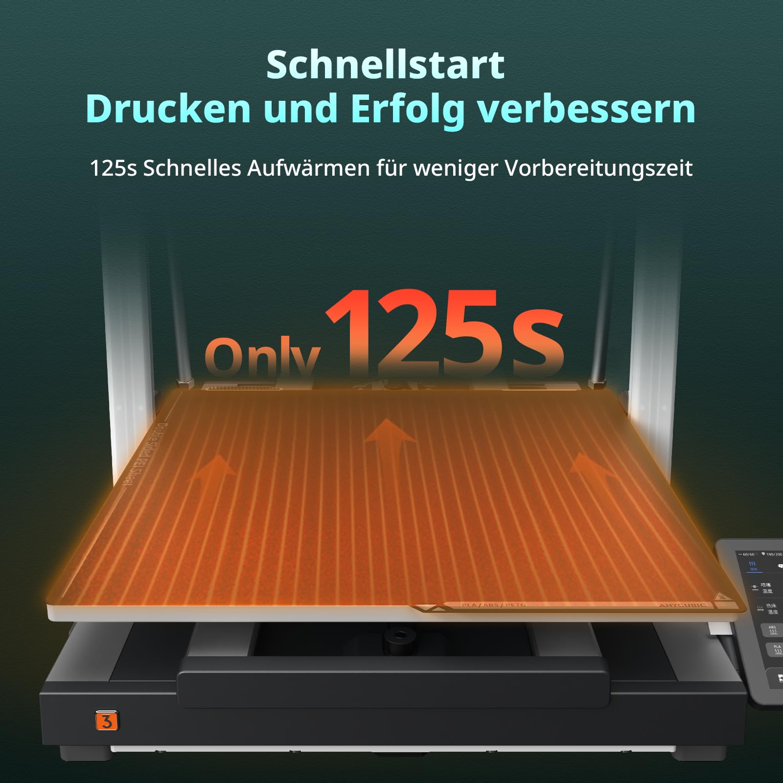 Anycubic Kobra 3 Max Combo 3D-Drucker Mehrfarbig, Trocknung Filament während des Drucks, 600 mm/s Schnelles Drucken, Vollautomatische Kalibrierung, Intelligentes Drucken