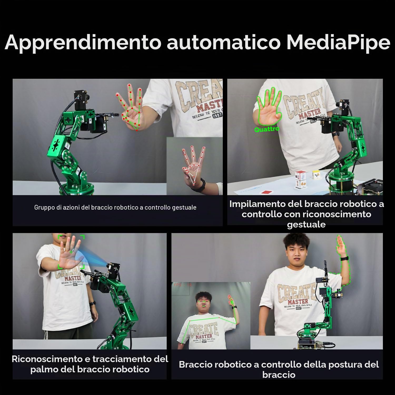 Yahboom Jeston Nano 4GB SUB Robot Arm Building Kit for Jetson Nano 6DOF AI Development Robotic Hand for Adults App Controlled ROS Programmable OpenCV Source Visual Identity (Dofbot with nano) | Desktop Collaboration, Developed Python Programming for Mecha