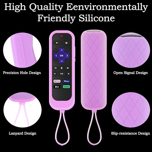 Miniatura 3 de Gavyqier TCL Hisense Roku - Funda protectora de silicona universal para Roku Express 2021 Roku Streaming Stick+ con cordones