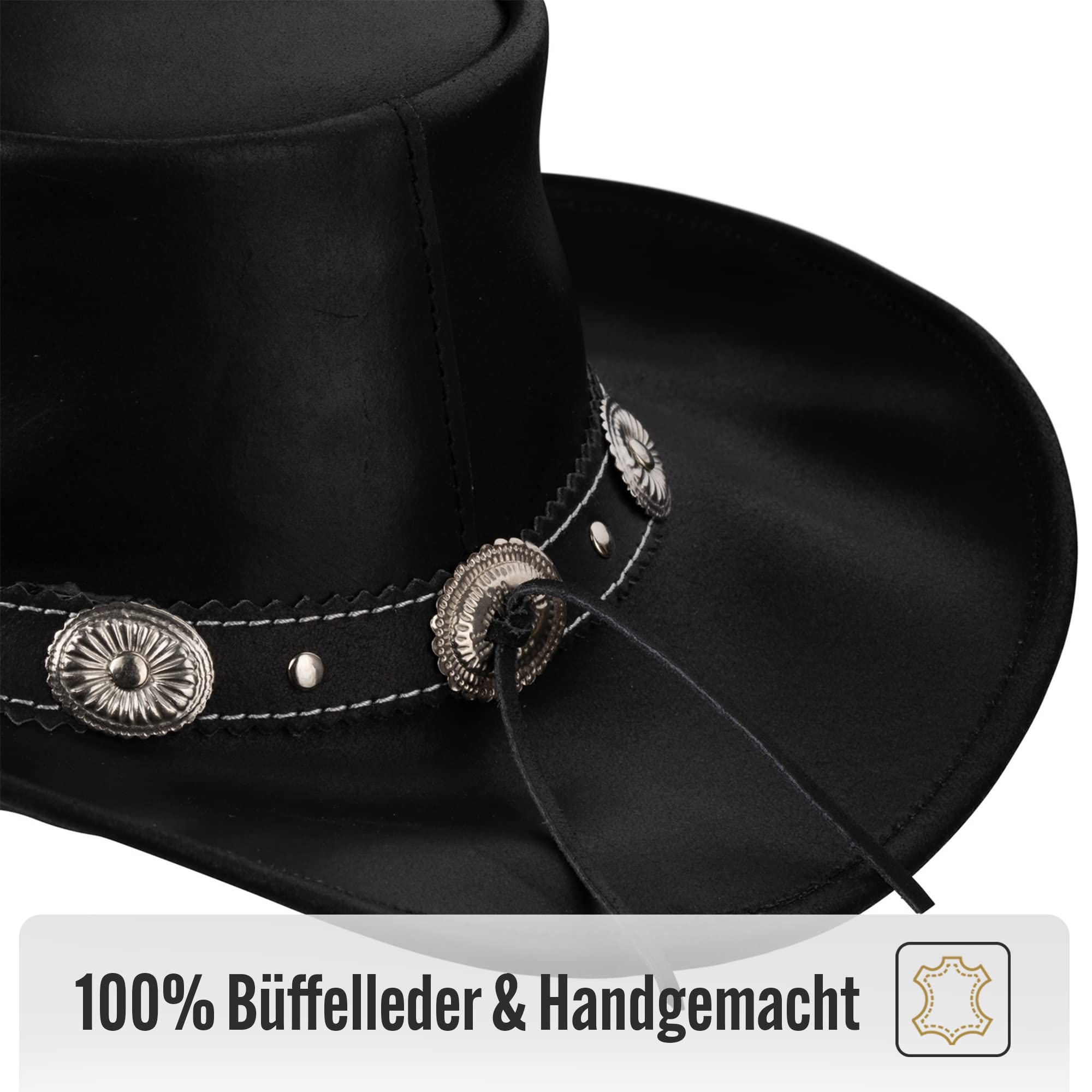 Cowboyhut Westernhut Leder Hut Star Terra Brown