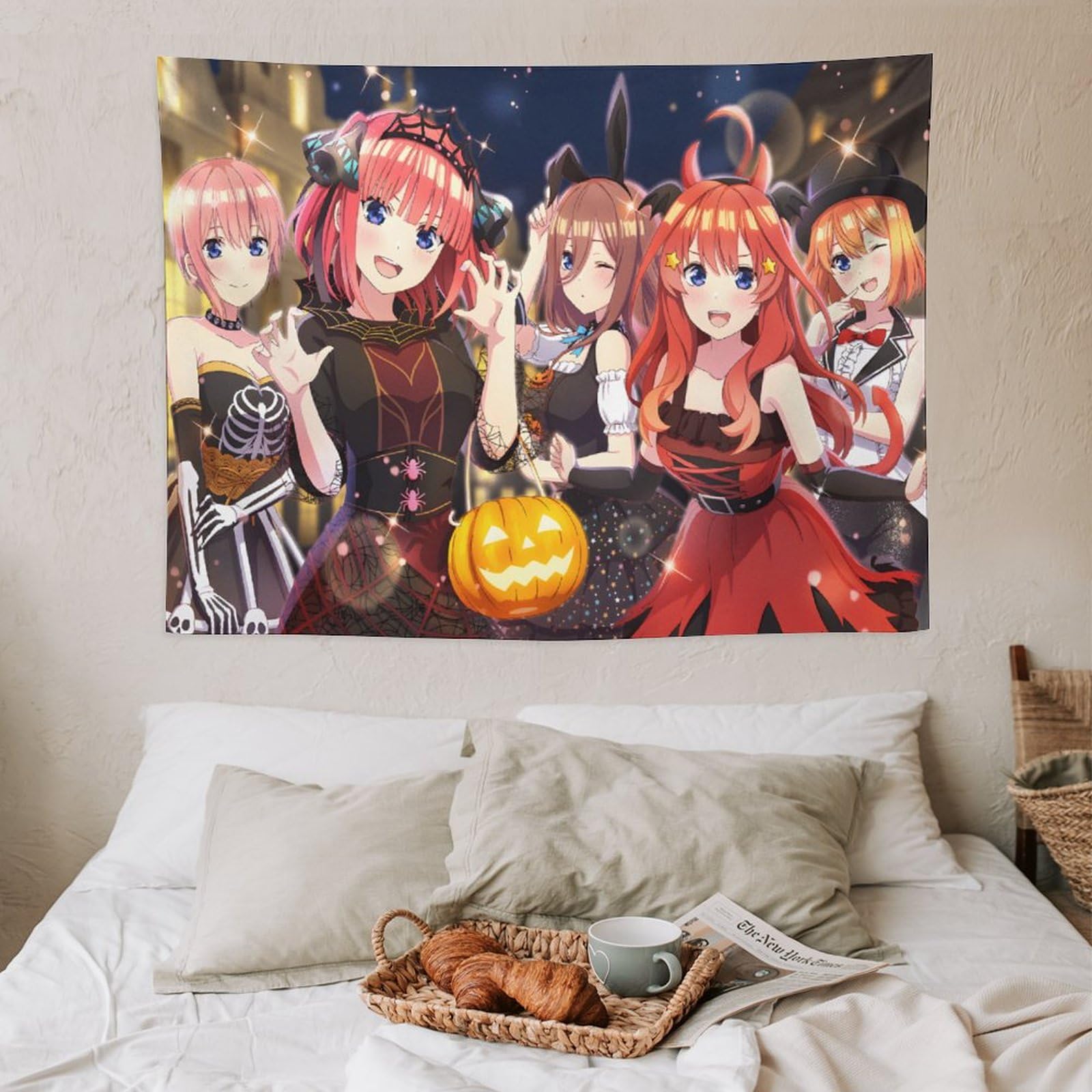 Amazon.co.jp: 五等分の花嫁 タペストリー 壁掛け 多機能 中野 一花 二