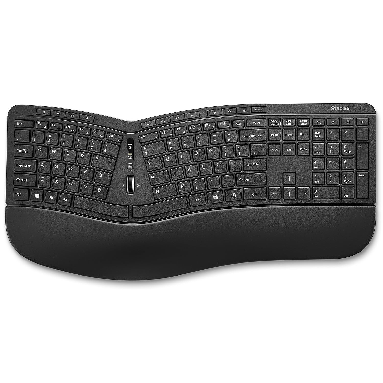 Staples TECH Tastiera Ergonomica Senza Fili - USB, Nero