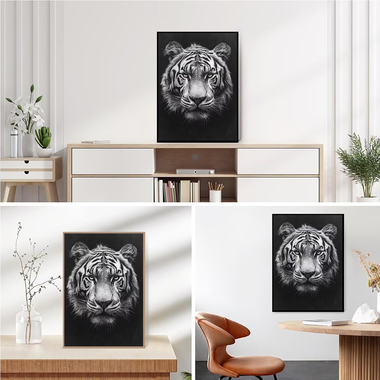 Diamond Painting Kit Completo, Diamond Painting Tigre, 5D Quadrato Pittura Diamante Kit Manualidades Adultos DIY Diamantini Crystal Art Disegni Ricamo Punto Croce Artigianale, 90x120cm Animale j0-723