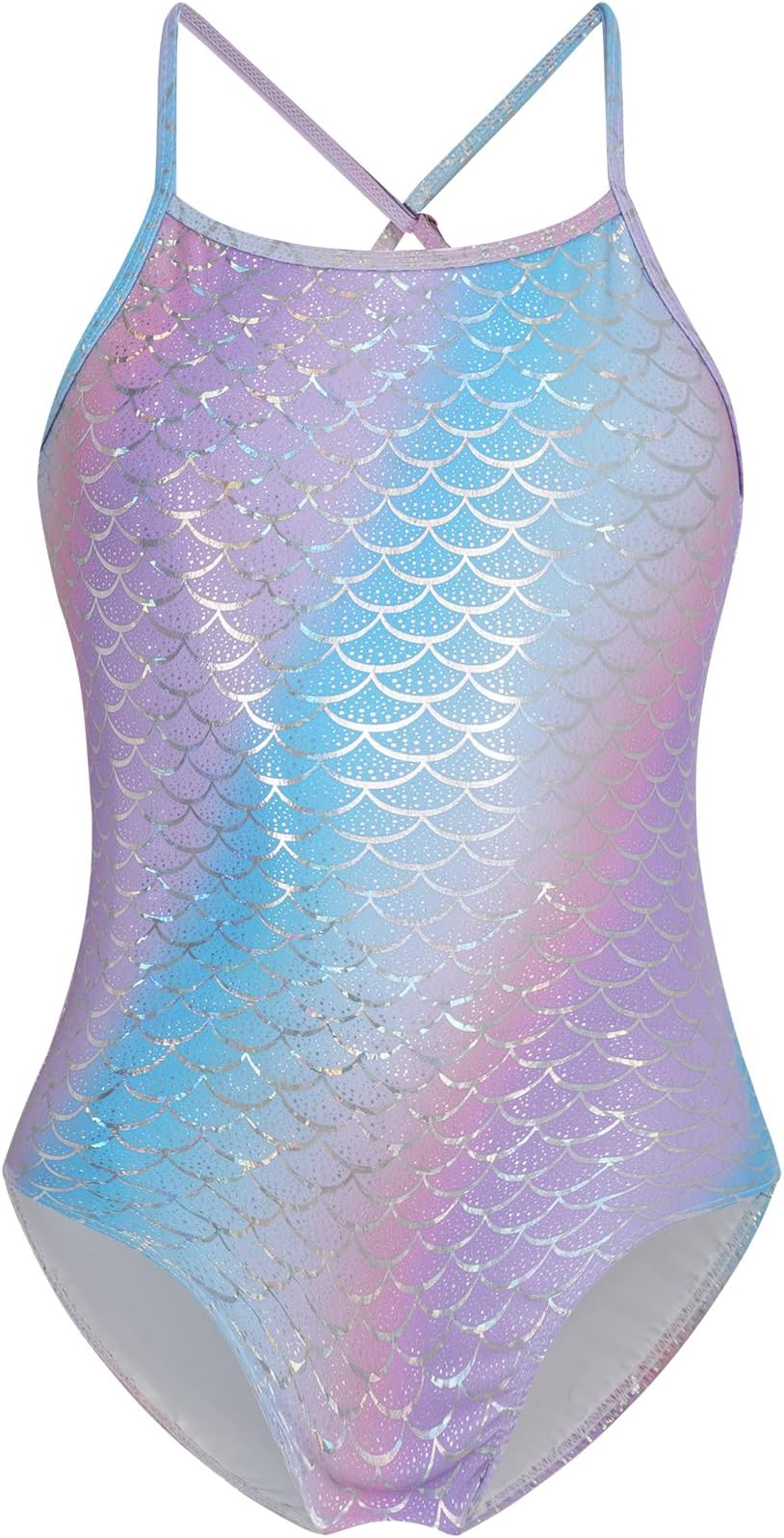 Girls Swimsuit One Piece Bathing Suit with Adjustable Straps Quick Dry Beach Swimming Suits Swimwear 4-10 Years