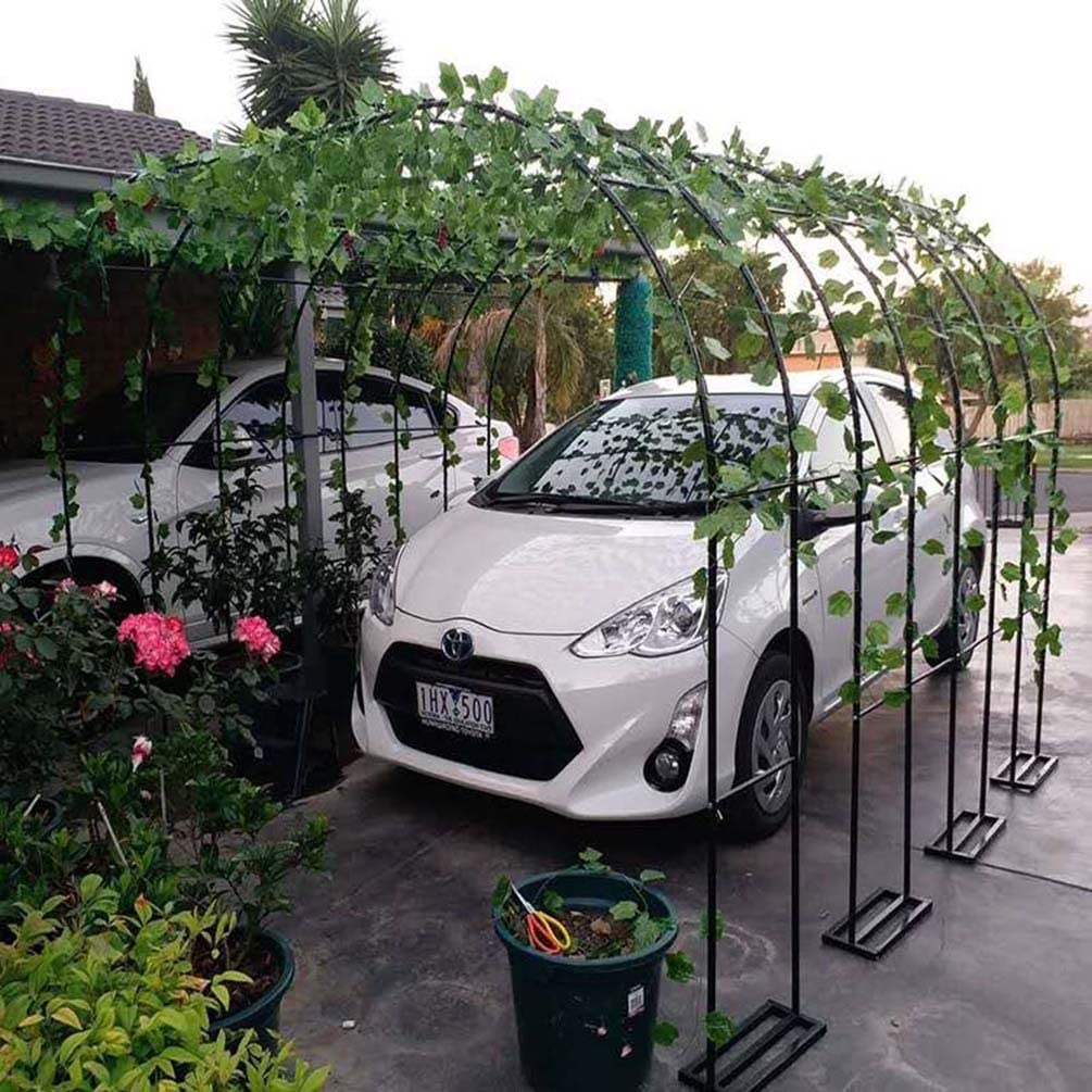 Arco da giardino in metallo con pergolato per rose resistente alle intemperie per piante rampicanti Supporto decorativo per arco di fiori per fondale costruzione in acciaio 7 1,8 m di altezza ideale
