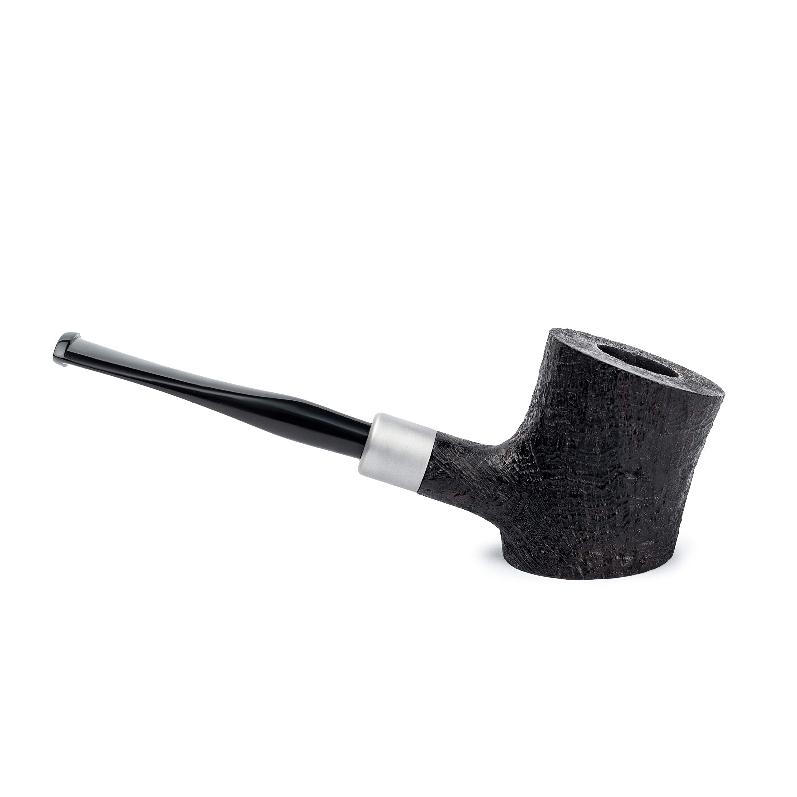 Dr. Watson - Pipa de tabaco, forma clásica Poker, hecha a mano de raíz de brezo (Negra)